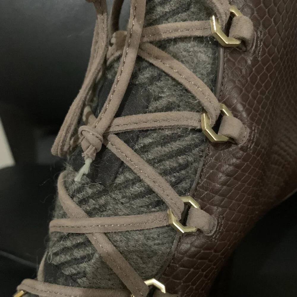 Louise et Cie Brown Leather Lace-up Ankle Boots 7.5 - Picture 3 of 7